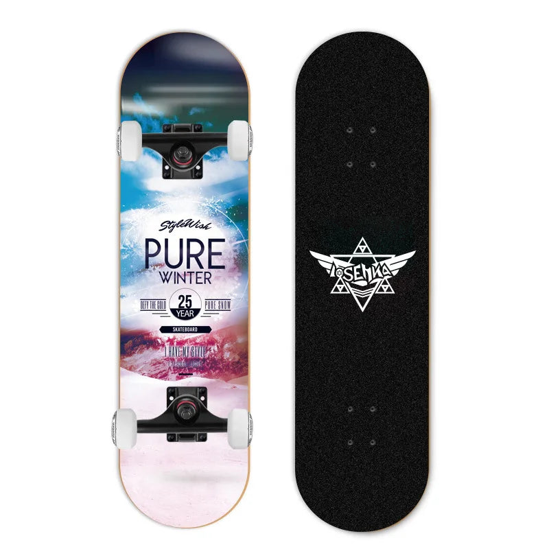 Patineta de Doble Kick para Principiantes, 7 Capas de Madera de Arce, Cuatro Ruedas, Cruiser Urbano, Tabla Completa para Adultos, Hombres, Mujeres y Adolescentes