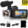 Videocámara 4K con micrófono, cámara de vídeo infrarroja Vlogging con Zoom 18X para Youtube, grabadora Digital portátil de 48MP, transmisión en vivo