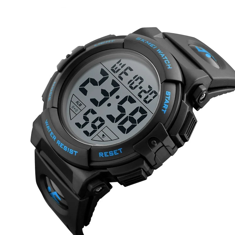 Skmei Fashion Big Dial Mens Sports Watches Waterproof Swimming LED Light Chronograph Date Digital Alarm Clock Male