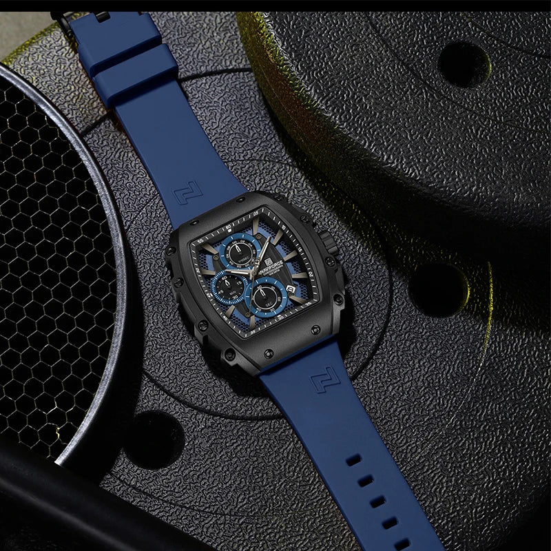 Relojes NAVIFORCE de moda 2025 para hombre, multifuncionales, deportivos, de cuarzo, resistentes al agua 30M, con correa de silicona, reloj de lujo para hombre