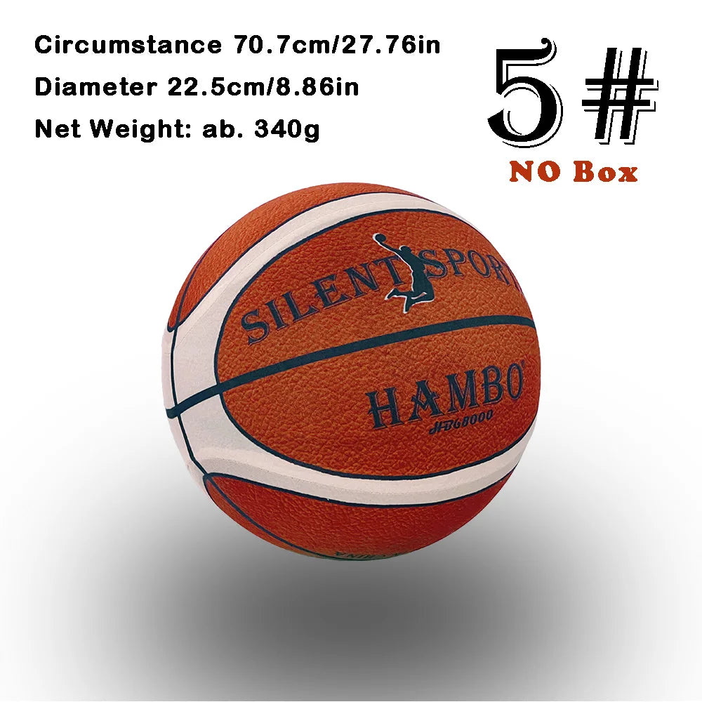 Funda de tela de baloncesto silenciosa para interiores, talla 7 # /6 # /5 #   Pelota silenciosa de espuma suave y elástica, pelota deportiva sin ruido, juego deportivo para adultos y niños