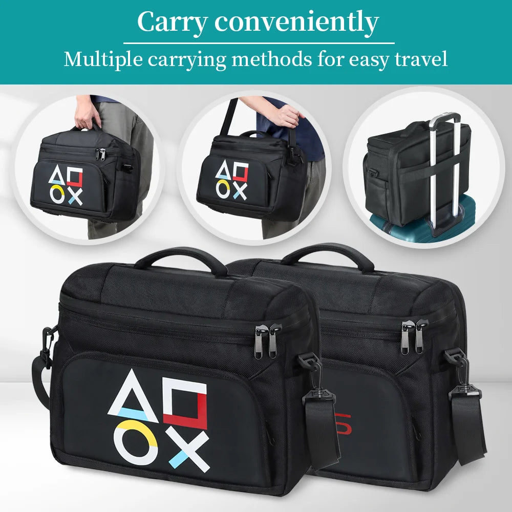 Estuche de transporte de viaje para PS5 Slim/Pro, bolso de hombro protector portátil para accesorios de PS5 edición disco/digital