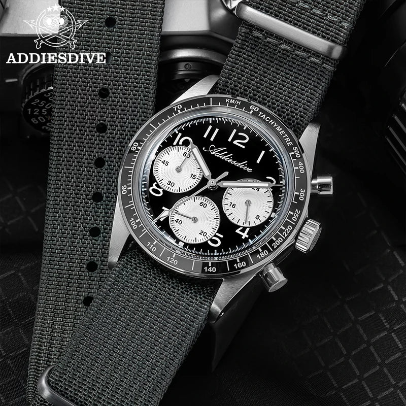 ADDIESDIVE Men  Japan VK63 Quartz Watch 200m Waterproof Watches Ceramic Bezel BGW9 Luminous Fashion Men 2025 High Luxury  Watch