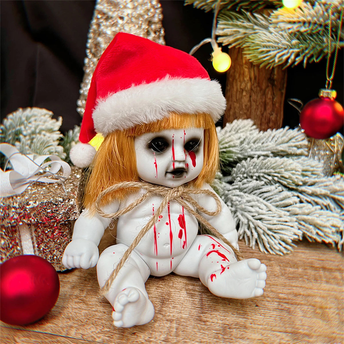 Muñeco aterrador de Halloween, decoraciones navideñas, accesorios de terror para Bar, fiesta, decoración del hogar, fantasma de bruja espeluznante