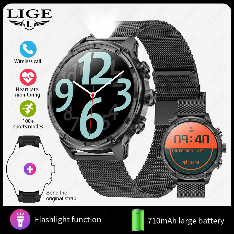 For Android IOS GPS Track Smart Watch Men 1.85-Inch Ultra HD AMOLED Screen 710 Mah Battery Bluetooth Call SmartWatch 2026 New