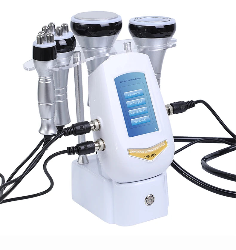 Máquina de Cavitación 40K 4 en 1, Dispositivo de Belleza con Masaje Ultrasónico y Calor para el Cuidado Facial y Corporal