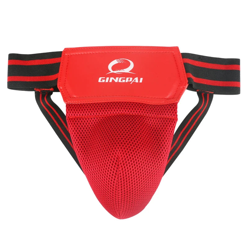 Rojo Negro adulto hombre MMA suspensorio boxeo Sanda protectores de ingle Taekwondo entrenamiento Protector de entrepierna Kick Boxing Protector de protección