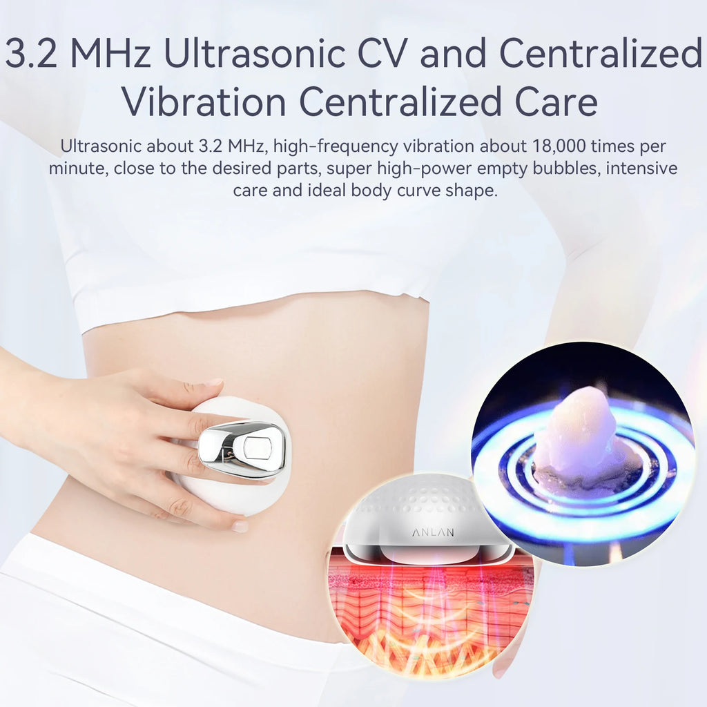 ANLAN Máquina de adelgazamiento corporal RF, 5 en 1 Cavitación Ultrasónica, Quemador de grasa, Quemador de grasa abdominal, Modelador delgado Masajeador para adelgazar