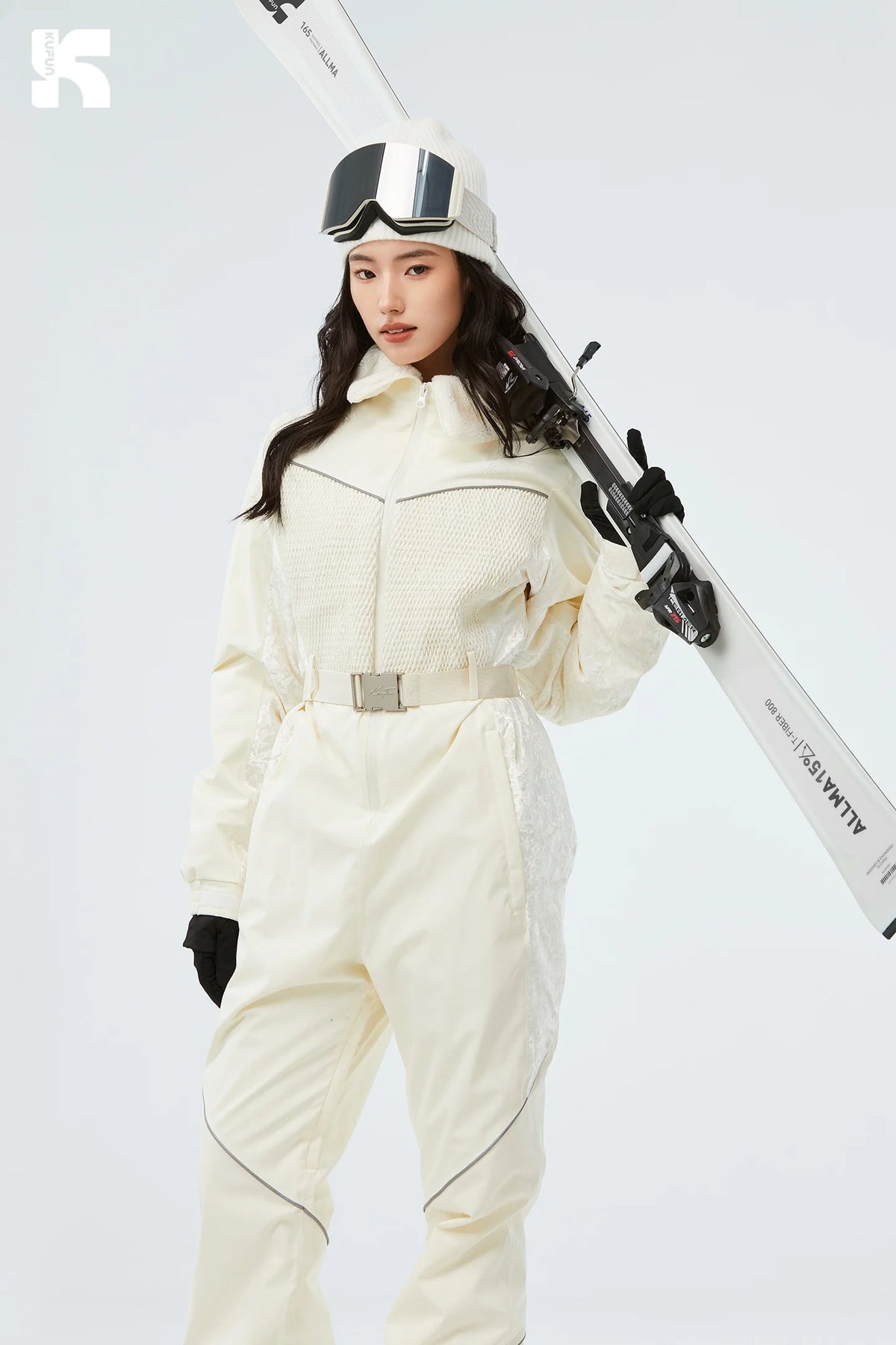 KUFUN-ropa de esquí para mujer, mono, impermeable, general, grueso, Snowboard, de una pieza, a prueba de viento, deporte de nieve, suelto, para adultos y adolescentes