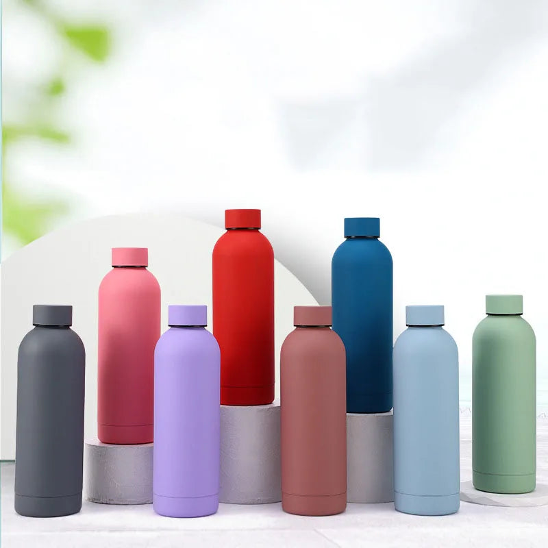 Termo con logotipo personalizado, termo grande de vacío, botella termo portátil de acero inoxidable, botella de agua para deportes al aire libre, taza de viaje de 500/750ml