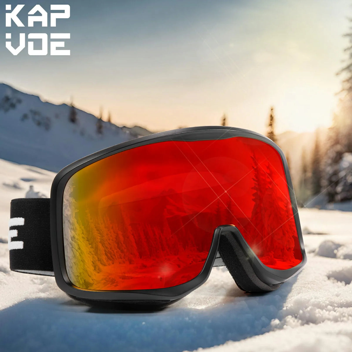Gafas de Nieve Kapvoe UV400, Gafas de Sol para Esquí y Snowboard, Máscara de Esquí para Hombre y Mujer, Kit de Lentes Antivaho, Gafas de Protección para Moto de Nieve