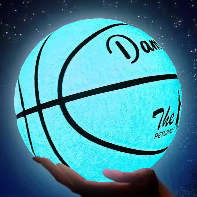 Baloncesto luminoso fluorescente tamaño 5 y tamaño 7 regalo al aire libre femenino resistente al desgaste estándar para niños y adultos