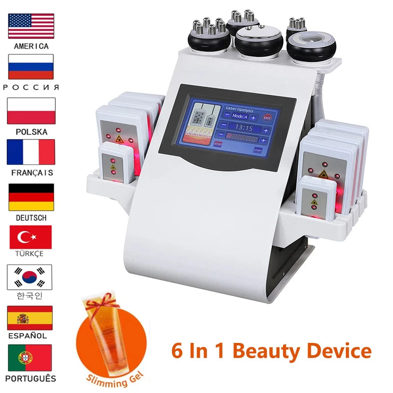 Máquina de Adelgazamiento Corporal KIM 8 6 en 1 40K, Máquina de Cavitación Ultrasónica para Moldear el Cuerpo, Lifting y Reafirmación de la Piel con Vacío y Liposucción