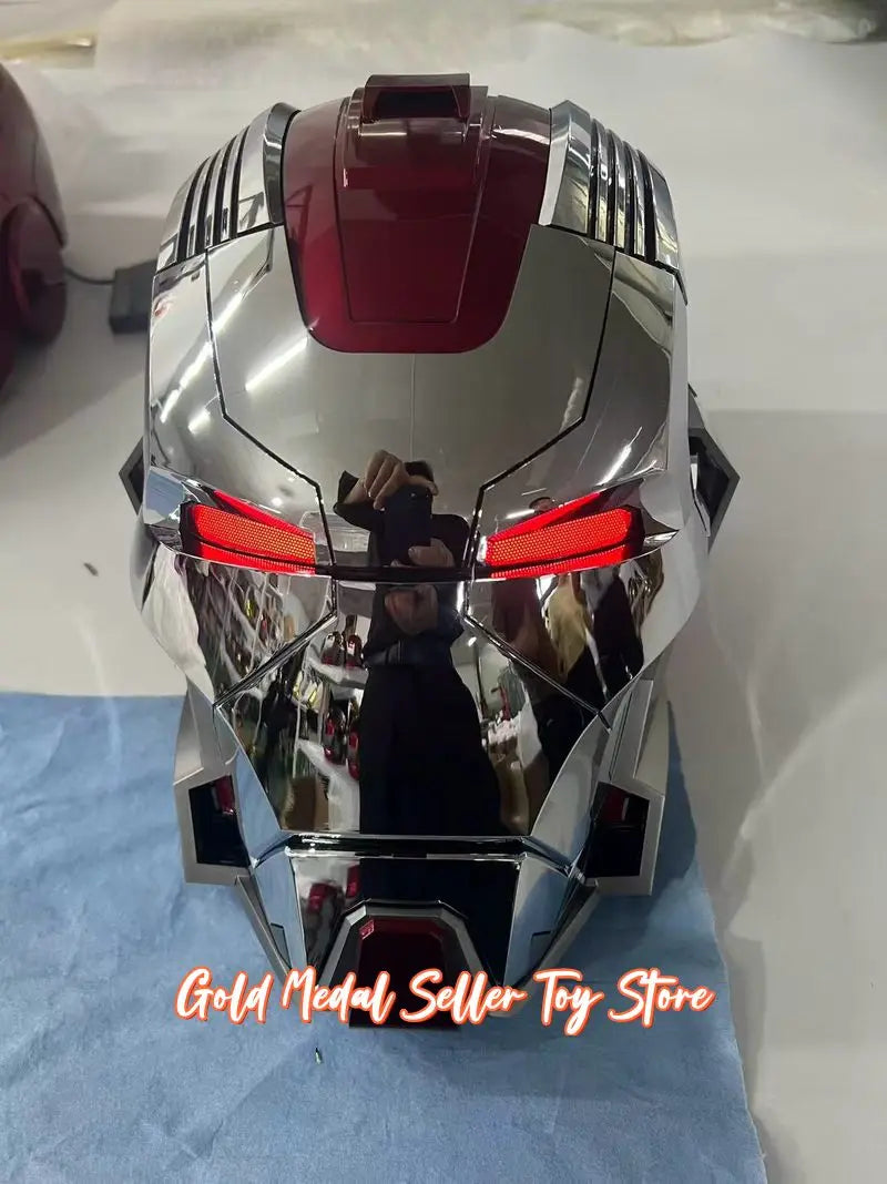 Casco Mecha Iron Man Mk17 Mk5 Pro Max con Control Remoto por Voz, Accesorio de Cosplay para Niños, Decoración Navideña, Regalo de Cumpleaños