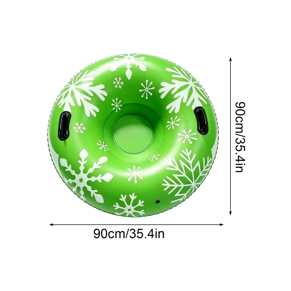 Trineo de nieve de 90x90 cm, tubo inflable de PVC grueso para esquiar en ríos helados, lagos, juegos de invierno para mujeres y hombres
