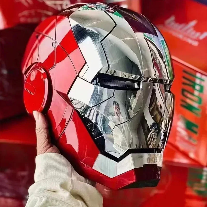 Casco de Iron Man, modelos Mk5, Mk7, Mk50 y Mk17, con interruptor de control de voz en inglés, para juegos de rol, como adorno coleccionable, regalo de cumpleaños o para las fiestas.