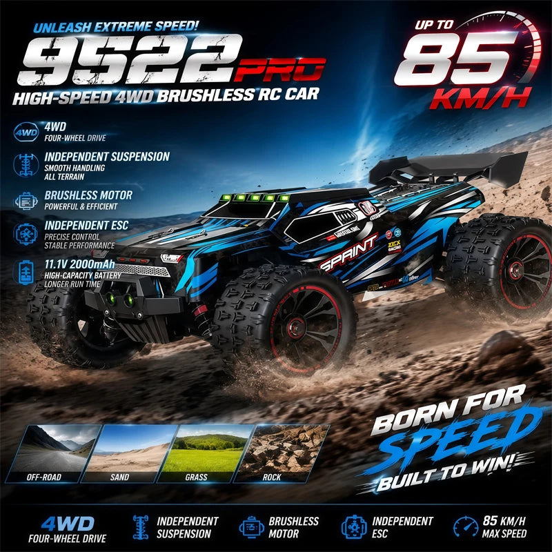SCY 9522PRO, coche RC sin escobillas a escala 1:16, 85 km/h, alta velocidad, 4WD, coche de carreras todoterreno, coche profesional con control remoto VS SG116MAX