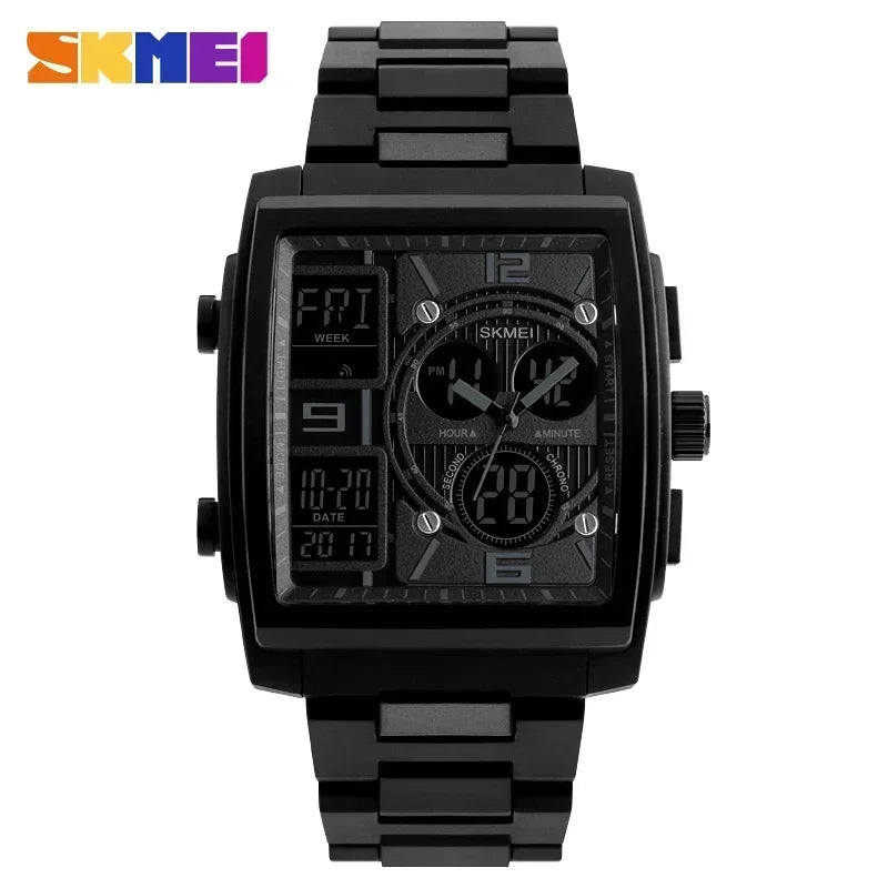SKMEI 1274 Reloj digital impermeable con luz EL, reloj de pulsera para hombre, reloj deportivo de moda con cronógrafo, cuenta regresiva y alarma