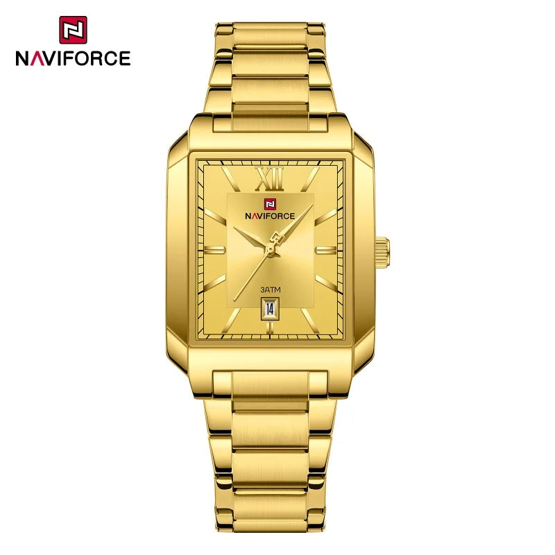 Nuevo reloj de cuarzo para hombre NAVIFORCE, resistente al agua 3ATM, reloj de aniversario, reloj de moda con visualización de fecha, correa de acero inoxidable, regalo para hombre