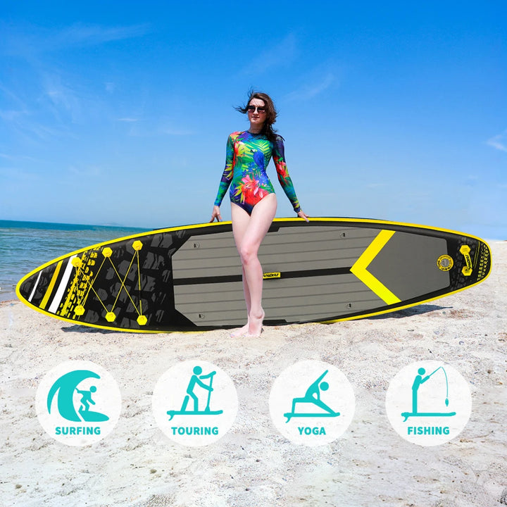 Tabla de Paddle Inflable Ultraligera Funwater SUPFW16K 350*84*15, Tabla de Paddle Antideslizante para Yoga Acuática, Pesca, Viajes y Surf para Adultos