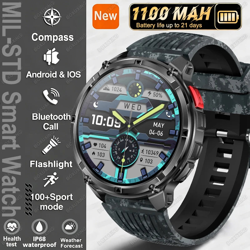 2026 Nuevo T-Rex 3 Ultra Reloj Inteligente 1100mAh, 5ATM Resistente al Agua, Deportes al Aire Libre, GPS, Monitor de Frecuencia Cardíaca, Brújula, Llamadas Bluetooth, Smartwatch