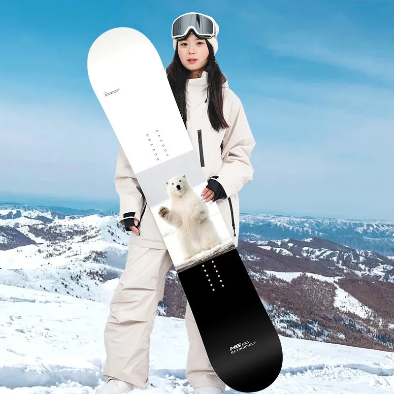 Tabla de Snowboard Personalizada para Adultos, Monopatín Todo Terreno, Esquí Plano, Modelo Personalizado con Diseño Floral, Sin Material