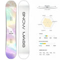 Conjunto de Snowboard de Diseño Blanco para Esquí, Estilo Libre, Núcleo de Madera, para Adultos, Hombres y Mujeres, Kit de Equipo de Esquí, Fibra de Vidrio, ABS, Álamo