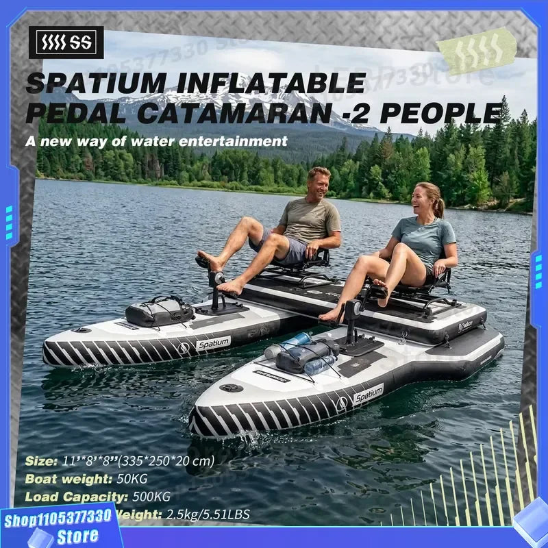 Bote a Pedales Inflable Spatium Personalizable para 2 Personas, Catamarán Flotante en Venta