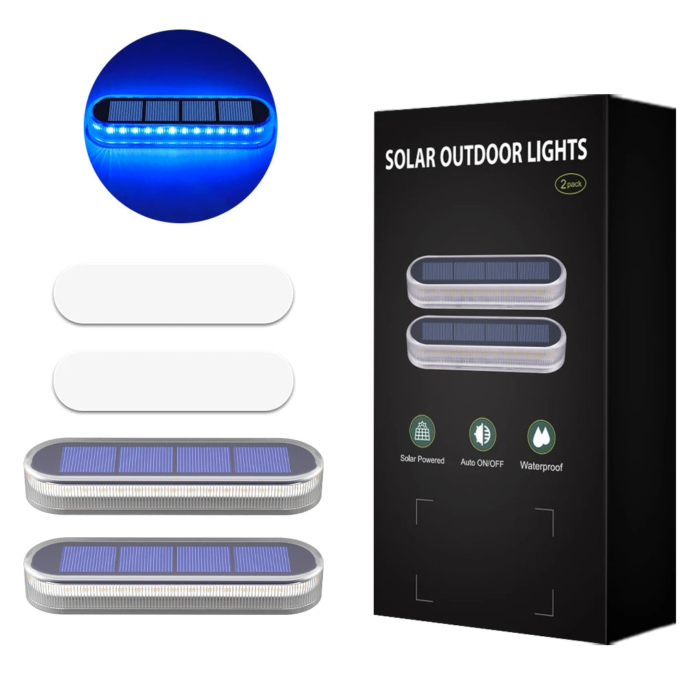 Solar Step Lights Waterproof IP68 Auto On/Off Path Lights Solar Powered Light Bar Solar LED Ground Stairs Floor Lights