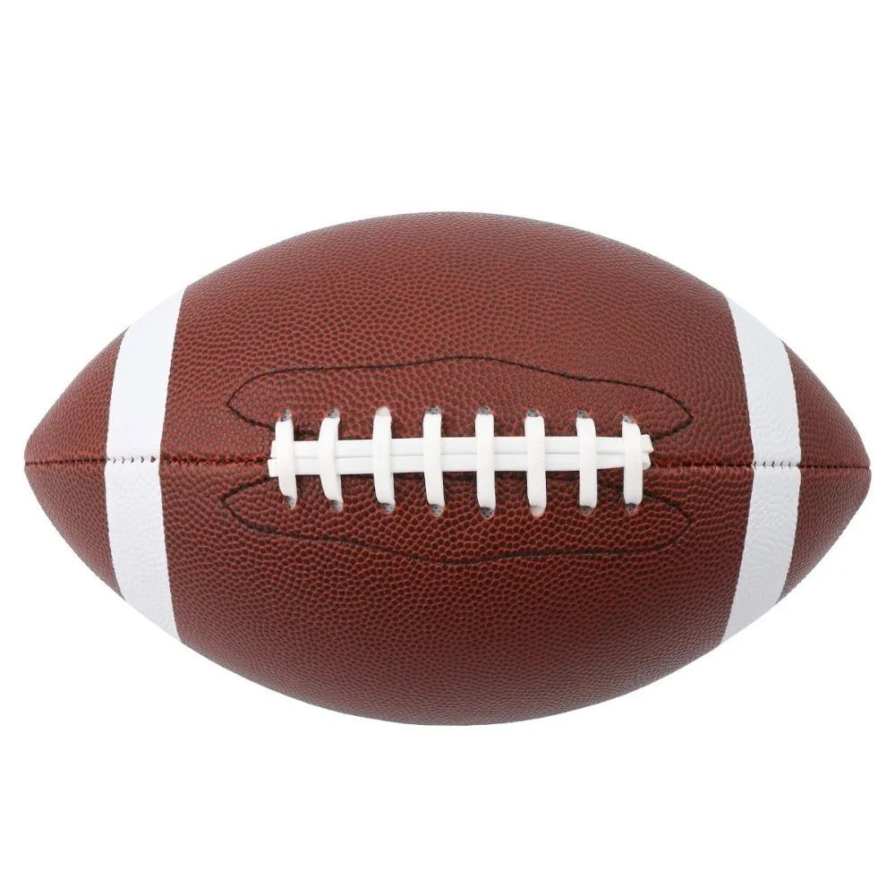 Balón de Fútbol Americano de Cuero PU Marrón Talla 9, Diseño Vintage, Construcción Duradera, Equipo de Práctica para Entrenamiento Escolar