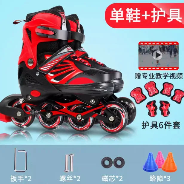 Patines en Línea Profesionales para Principiantes, Zapatos de Patinaje Transpirables con Parte Superior Flexible, Ajuste Cómodo y Suave para Adultos y Adolescentes