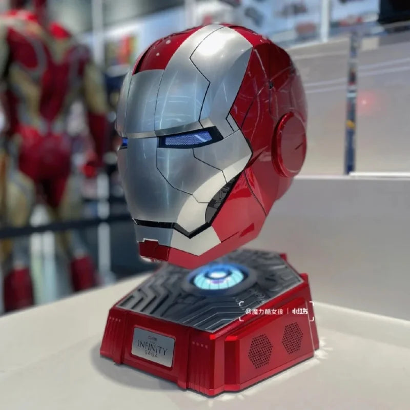 Casco Iron Man MK5, Real, portátil, apertura eléctrica automática, cierre, regalo de Año Nuevo para el Día de los niños, figura de acción coleccionable, juguete