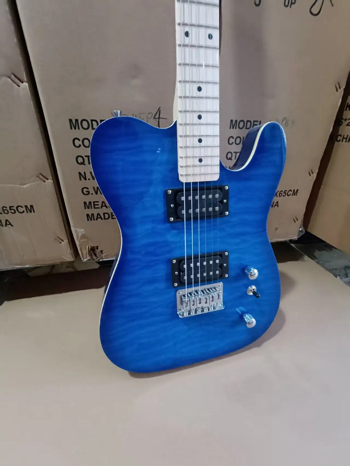 Guitarra eléctrica de 6 cuerdas, venta directa de fábrica, pastillas HH Humbucker, modelo TL, 22 trastes, mástil de palisandro, guitarra de madera de caoba