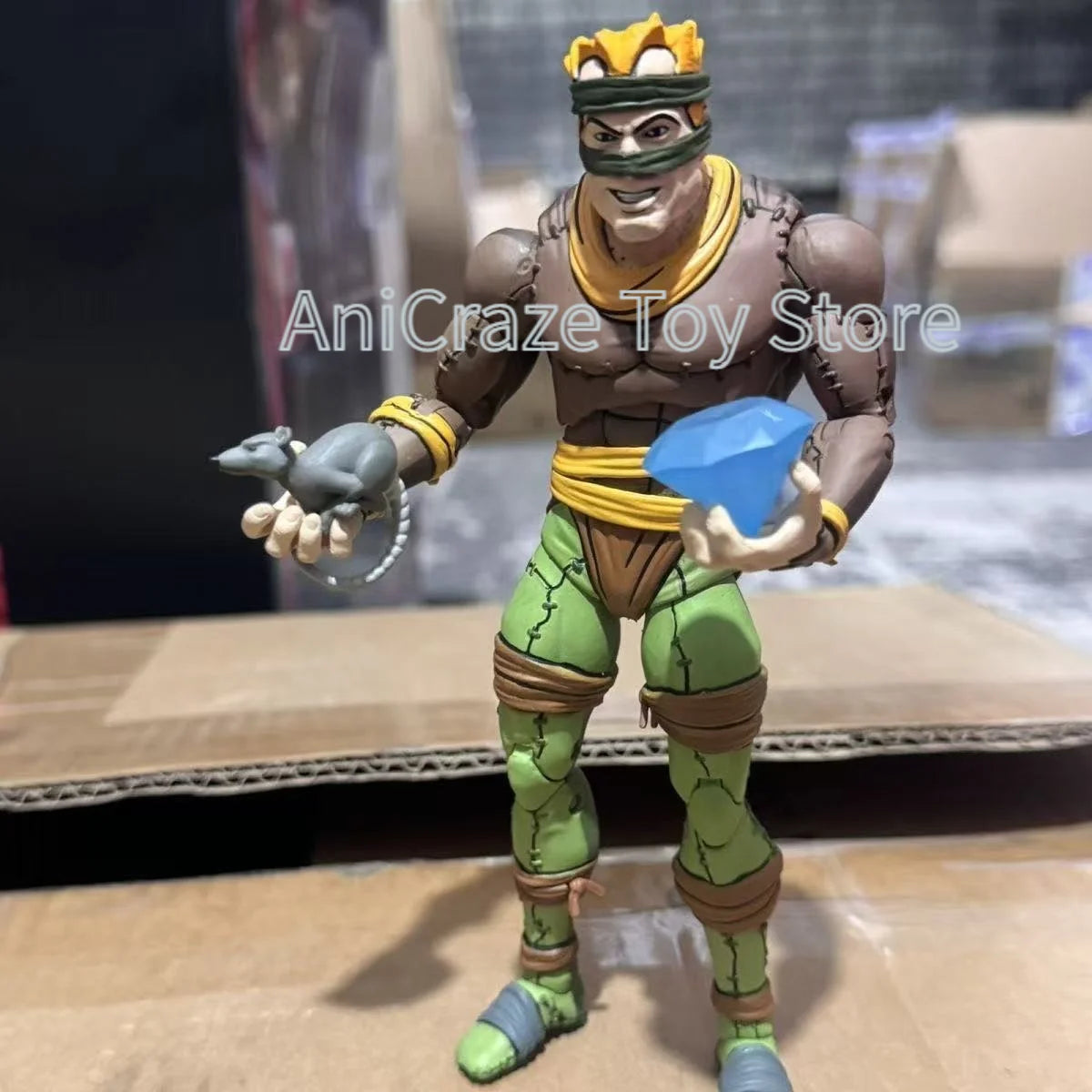 Figura de acción y estatua de colección TMNT NECA, reportera con ropa amarilla, Splinter y soldado del Clan del Pie en blanco y negro, modelo de juguete, regalo