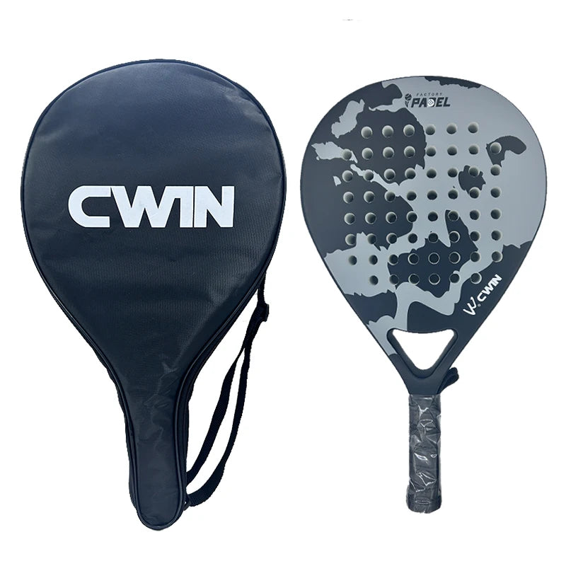 Raqueta de Pádel CWIN Serie Camo, Fibra de Carbono Completa, Núcleo de EVA de 3.6cm, Ideal para Principiantes, con Bolsa Protectora