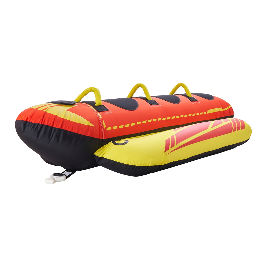 SucceBuy Tubos Inflables Remolcables para Embarcaciones, para 1-3 Personas, con Capacidad de 510 lbs, Tubo Acuático Tipo Hot Dog para Deportes Náuticos