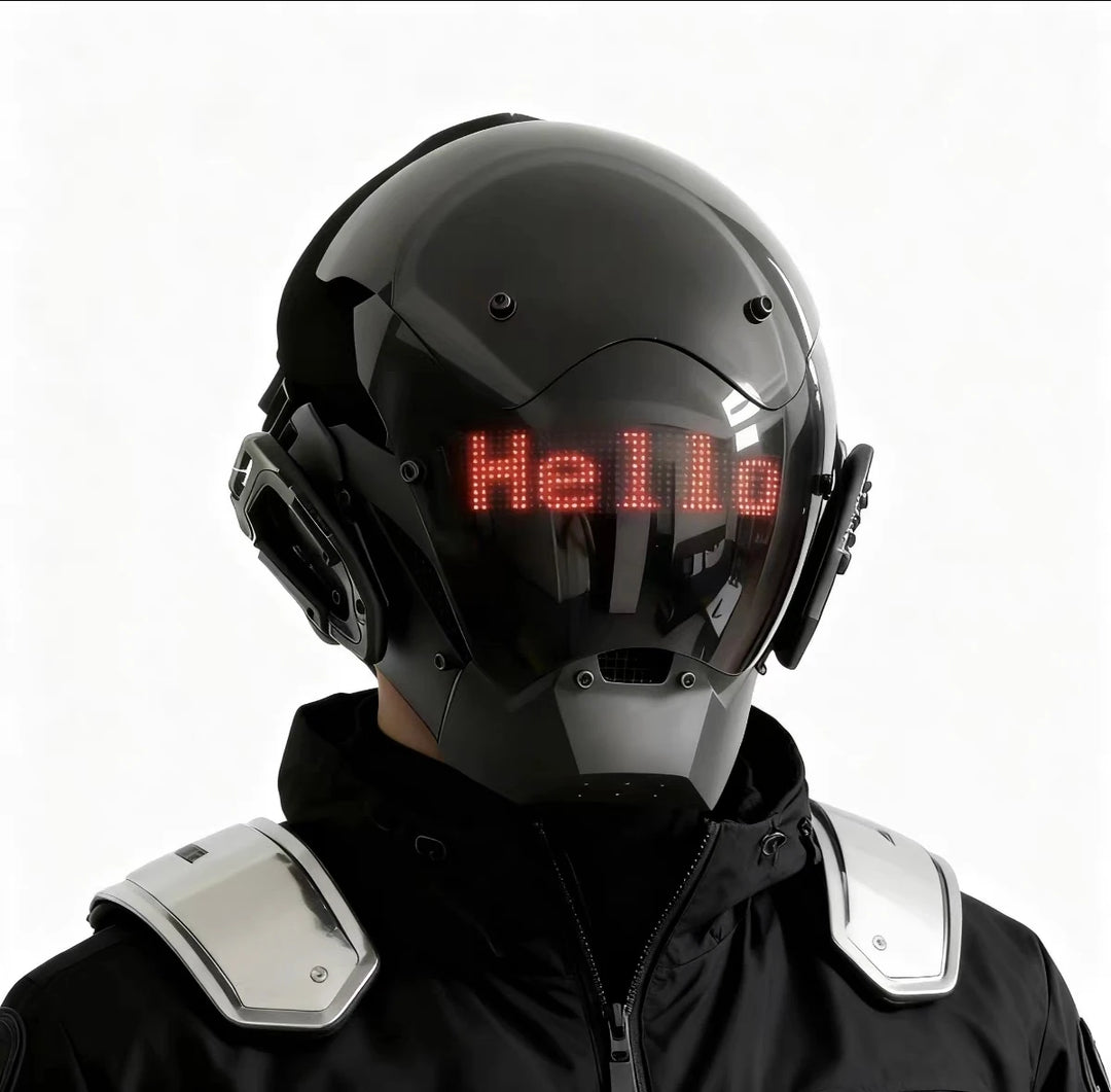 Máscara Cyberpunk LED, Máscara para Juegos de Rol, Control por Aplicación, Casco Programable, Decoración para Juegos de Rol, Disfraz para Fiestas