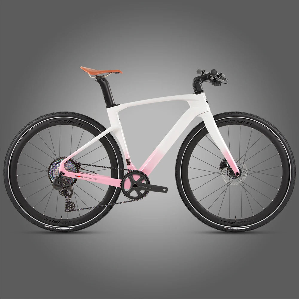 TWITTER V3Pro Transmisión electrónica SENTYEH ES800-13S Bicicleta de gravel de fibra de carbono con manillar plano y freno de disco hidráulico