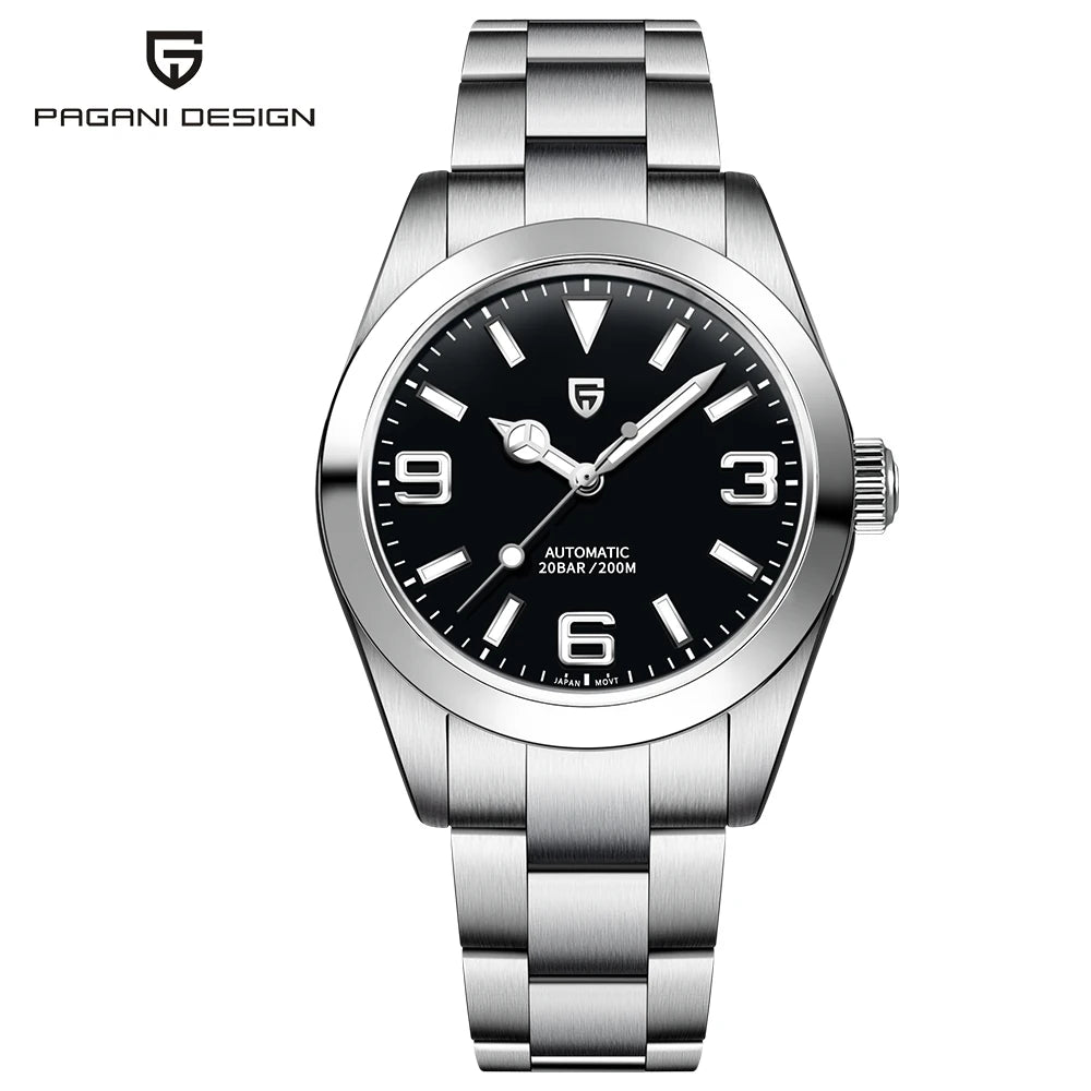 Nuevos relojes mecánicos PAGANI DESIGN de 40 mm para hombre, de lujo, con cristal de zafiro, revestimiento antirreflectante, automáticos, resistentes al agua hasta 20 bares