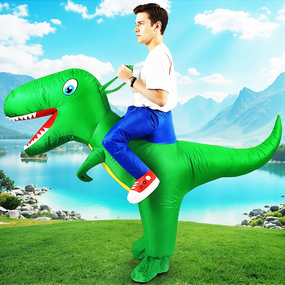 Disfraz Inflable Divertido de Mascota de Dibujos Animados, Raptor, Dinosaurio, para Purim, Halloween, Navidad, Disfraz de Cosplay para Adultos, Traje de Anime