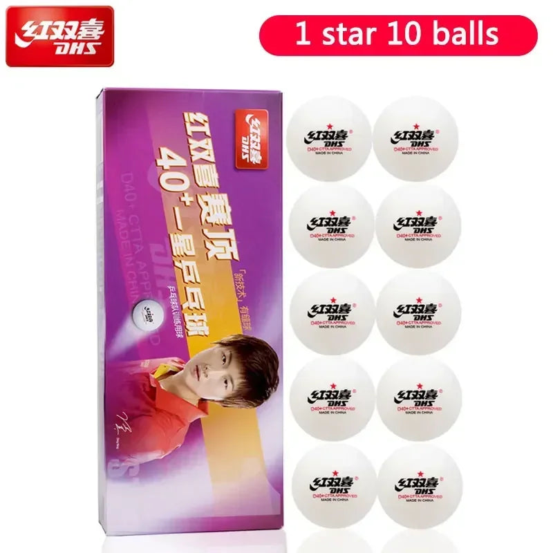 DHS-Bola de tenis de mesa, 3 estrellas, D40 +, 3 estrellas, nuevo material, plástico sintético cosido ABS, pelotas de ping pong WTT originales