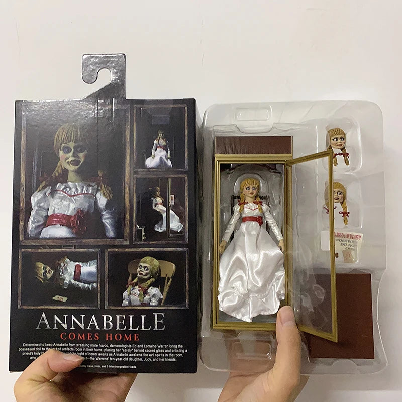 Figura NECA Annabelle Comes Home, figuras de Annabelle, modelo de figura de acción, juguete, muñeca, decoración, regalo, 18 cm, 7 pulgadas