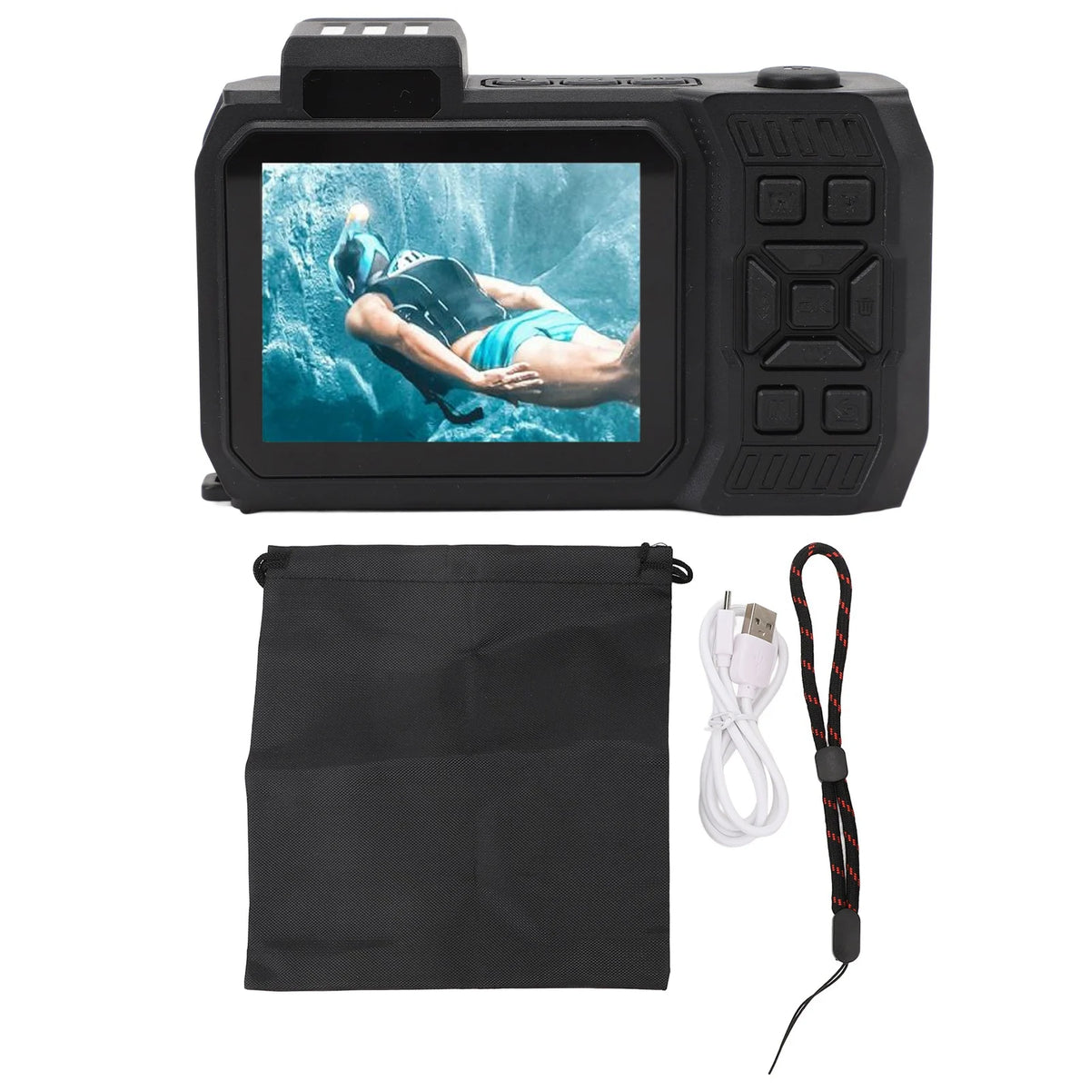 Cámara subacuática con Zoom óptico 10x, 2500mAh, 4K, 65MP, enfoque automático, cámara impermeable, linterna SOS, batería de 2500mAh para buceo