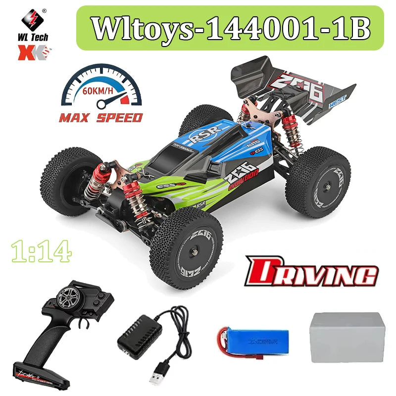 WLtoys 144016 124017 Serie 75KM/H 2.4G Coche RC sin escobillas 4WD Eléctrico de Alta Velocidad Todoterreno Juguetes de Control Remoto para Derrape para Niños