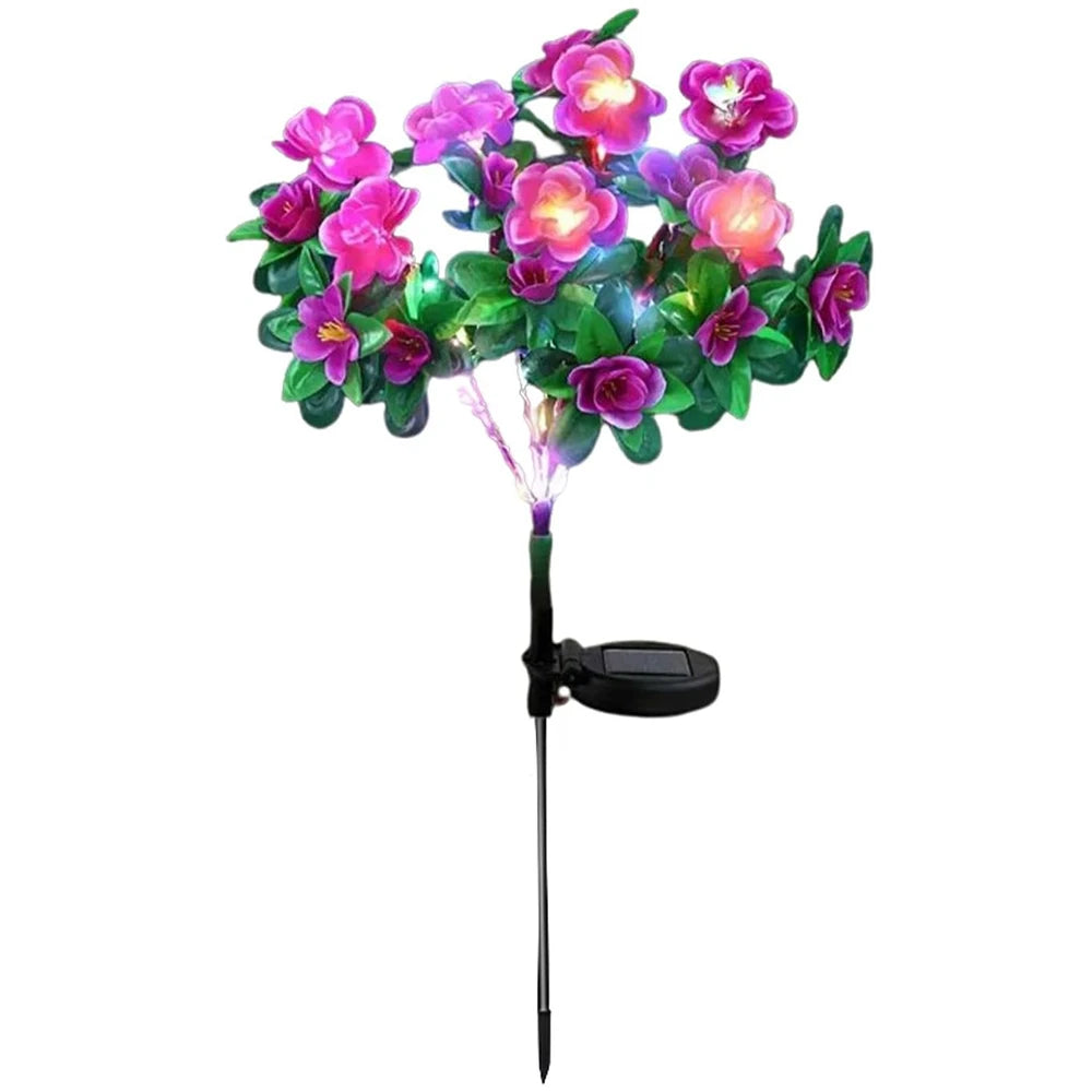 Luz Solar LED impermeable Azalea lámpara de flores solares decorativa al aire libre para jardín patio césped camino iluminación vacaciones decoración de boda