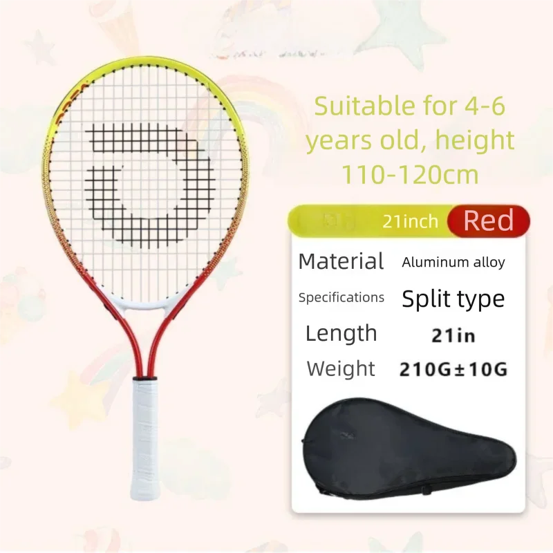 Raqueta de Tenis para Niños, Raqueta de Entrenamiento para Principiantes, 19/21/23/25 Pulgadas, para Niños de Primaria, Adolescentes, de un Solo Uso