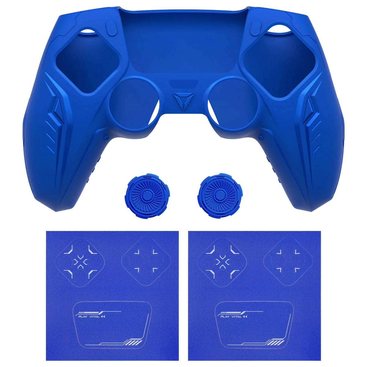 Funda de silicona PlayVital para mando de PS5 - Cubierta con diseño CyberMech futurista compatible con la base de carga oficial de PS5