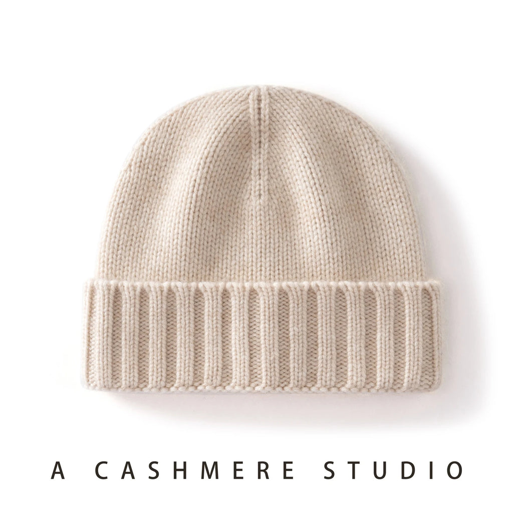 MERRILAMB, gorros de punto Unisex, gorro de Cachemira pura para exteriores, gorro de invierno, gorro de Cachemira gruesa, gorros informales suaves y cálidos para hombres y mujeres