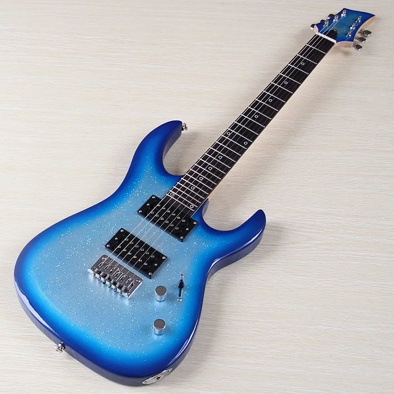 Guitarra Eléctrica de Alta Gama de 6 y 7 Cuerdas, Tapa de Arce Flameado, Cuerpo Sólido de Okoume, 39 Pulgadas, Acabado Brillante con Arce Canadiense