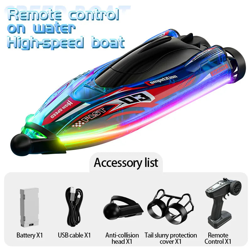 Nuevo barco de carreras a control remoto S25 de 2.4 GHz, juguete de lancha rápida de alta velocidad con motor sin escobillas, regalo para adultos, niños y adolescentes